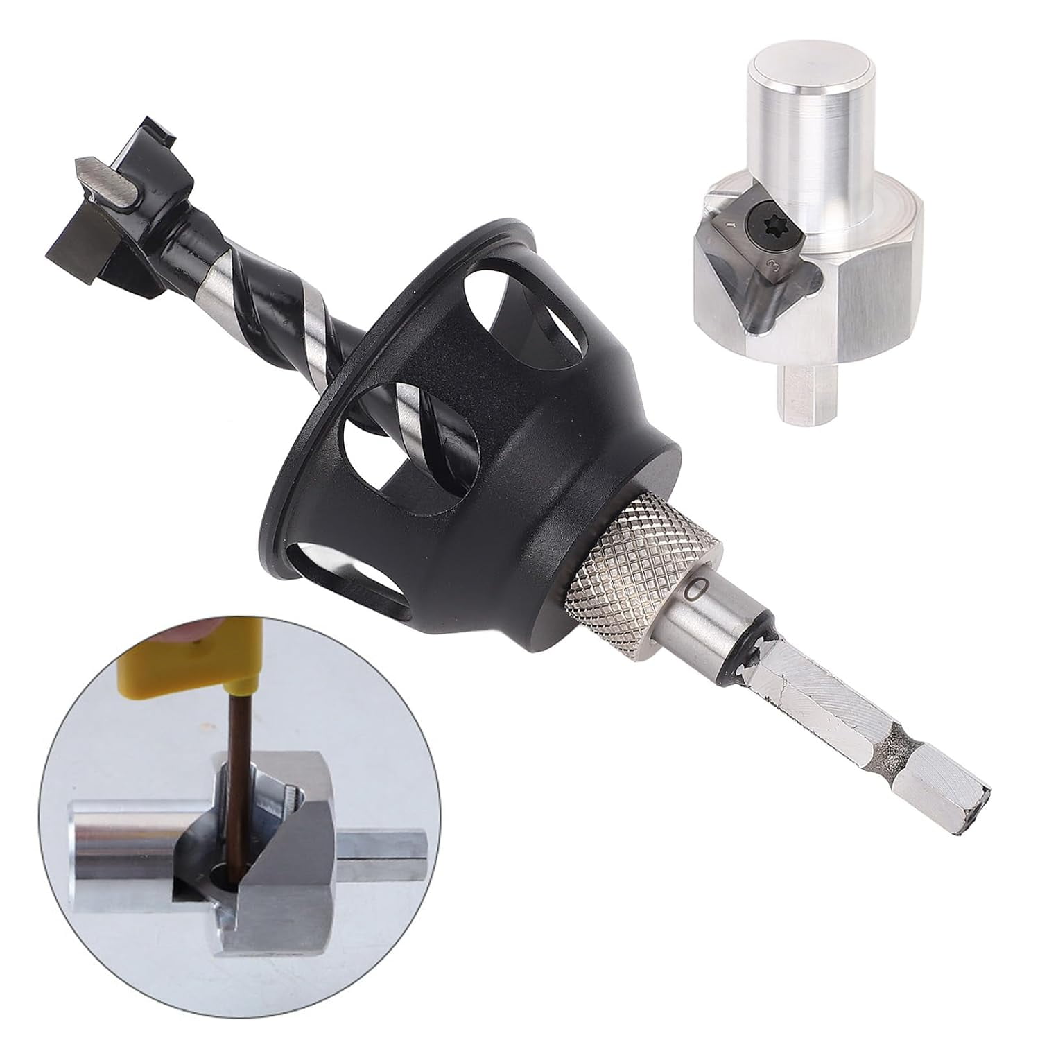 ABPETE 19mm Drill Bit Dog Hole Tool Set, Vertical Drill Locator Straight Hole Drilling Fixture for Bench