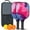 Black-4, variant on Pickleball Paddles Set Of 2, Fiberglass Surface, Fluid Smoke Aurora Art Style, 4 Balls & Bag