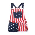 thumbnail image 1 of Women Denim Overall Dress Adjustable Straps American Flag Jumpsuit Plus Size, 1 of 6