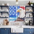 thumbnail image 2 of American Flag Kitchen Curtains 84 Inch Length, Country Eagle Independence Day Blue Red Grommet Top Bedroom Living Room Curtains, Light Filtering Cafe Curtain Drapes 2 Panels Set 104''x84'', 2 of 9