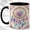 Black, variant on Rainbow Dreamcatcher Coffee Mug, Boho Feather Mug, Ceramic 11 oz