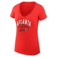 thumbnail image 2 of Women's G-III 4Her by Carl Banks Red Atlanta Falcons Filigree Logo Lightweight V-Neck Fitted T-Shirt, 2 of 3