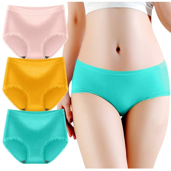 Bigersell Panties for Women Clearance Thermal Underwear G-Strings Panty Style P-1306 Nylon Brief Panties Cotton Thongs Ladies Briefs Mid Waist Women's Bikini Panties Multicolor M