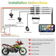 Carpuride Motorcycle CarPlay Screen, Dual 1080P Dash Cameras, IP67 Waterproof, Touch Screen (603D)