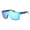 Black Blue (Blue Mirror), variant on Polarized Mirror Lens Sunglasses Unisex Square Sporty Frame UV400 Black Pattern