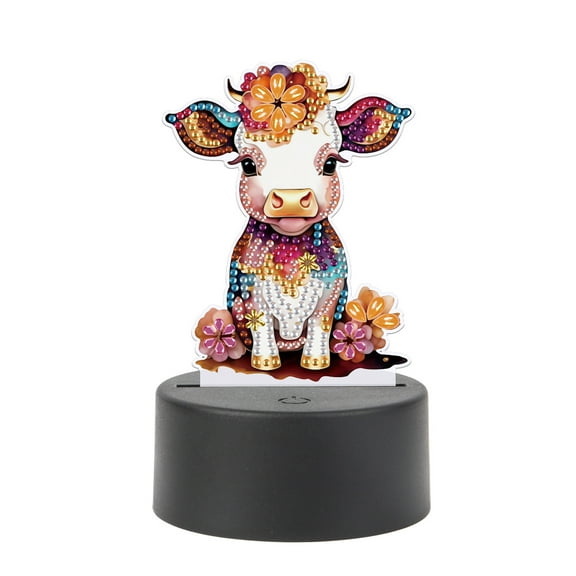 5D DIY Diamond Painting LED Light Kit Floral Calf Personalised Decorative Night Light Suitable for Home Decor and Gift Ideas