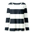 thumbnail image 6 of WTXUE Striped Shirt Long Sleeve Shirts For Women Womens T Shirts Long Sleeve Crew Neck Shirts Basic Tee Sort Comfy Printed Tops Blouse, Black L, 6 of 6