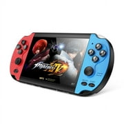 X7 8GB PSP Handheld Game Machine 4.3 inch Screen 3000 Free Games Dual Joysticks-Red & Blue