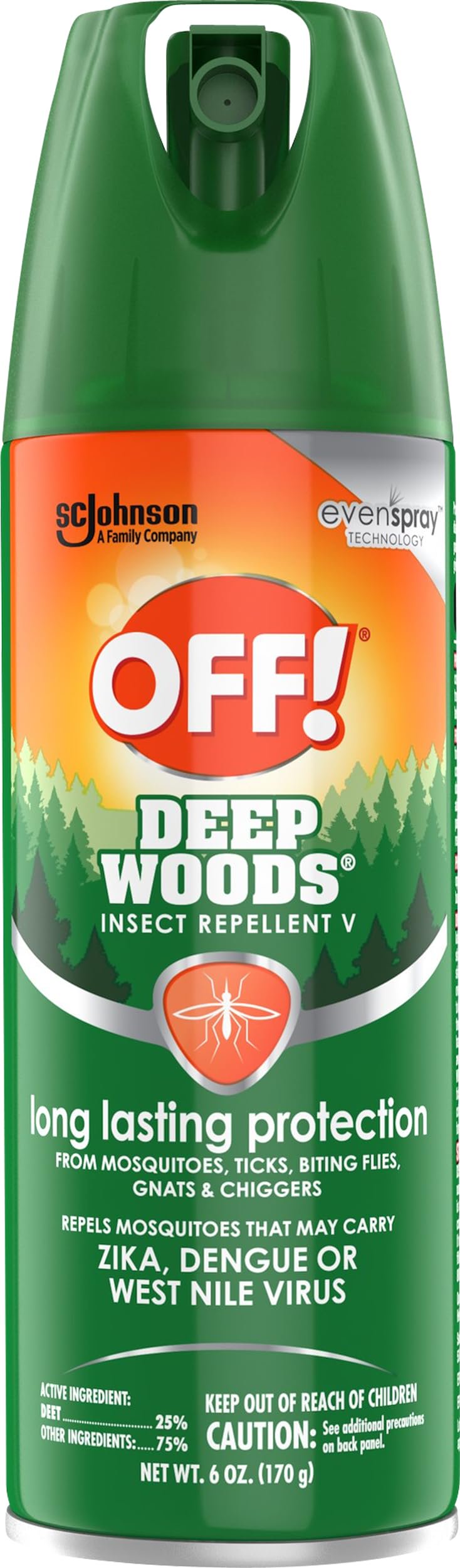 OFF! Deep Woods Mosquito Repellent V, up to 8 Hours of Protection from Mosquitoes, 6 oz