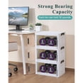 thumbnail image 4 of 23QT Stackable Storage Bins with Lids - Folding Storage Box with Doors and Wheels, Collapsible Plastic Storage Bins for Closets and Organization, Bathroom, Gifts, 3 Pack Cubes, 4 of 7