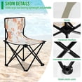 thumbnail image 4 of WOBOGO Cute Rabbits on Orange Flowers Camping Chair Convenient Four Corner Backrest Folding Stool Can Hold Up to 220lbs, 4 of 8