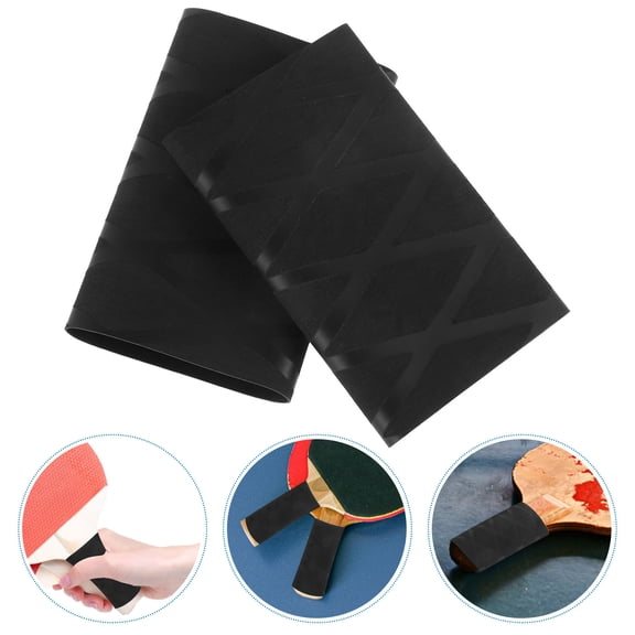 Vosarea 2Pcs Reusable Black Racket Grip Bands for Improved Sweat Absorption and Grip Security