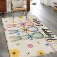 thumbnail image 2 of Area Rugs 2.7'x5', Easter Bunny Carpet for Living Room Bedroom Dining Room, Spring Watercolor Polka Dot Flower Plaid Beige Throw Kitchen Rugs Non Slip Washable Rectangle Indoor Outdoor Rugs, 2 of 8