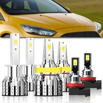 LED Headlight Bulbs Fit For Ford Focus 2012-2018,H1 High Beam H11 Low Beam H11 LED Fog Light Bulb,6500K White,Plug and Play,Pack of 6