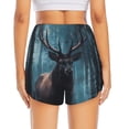 thumbnail image 2 of Lsque Mystical Forest Elk Printed Women's Running Shorts with Liner Pockets,Elastic Quick Dry Workout Athletic Gym Yoga Shorts,Womens High Waist Shorts-Large, 2 of 9