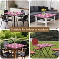 thumbnail image 5 of Pink Plaid Baseball Pattern Square Fitted Tablecloth with Elastic Edge,Square Table Cover,Washable Elastic Table Cover for Home Kitchen Party Decor 36"x36", 5 of 6