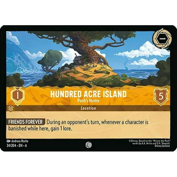 Disney Lorcana Azurite Sea Common Hundred Acre Island - Pooh's Home #34