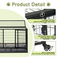 thumbnail image 3 of 42" Heavy Duty Dog Crate - Double Door Metal Kennel w/ Lockable Wheels & 2 Removable Trays for Large Dogs, Indoor/Outdoor Use (43.5x30x32.5in), 3 of 7