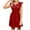 Red, variant on Aeguzox Summer Dresses for Women Wooden Ear Waistband V-Neck Vacation Casual Dress,Sizes S-2XL