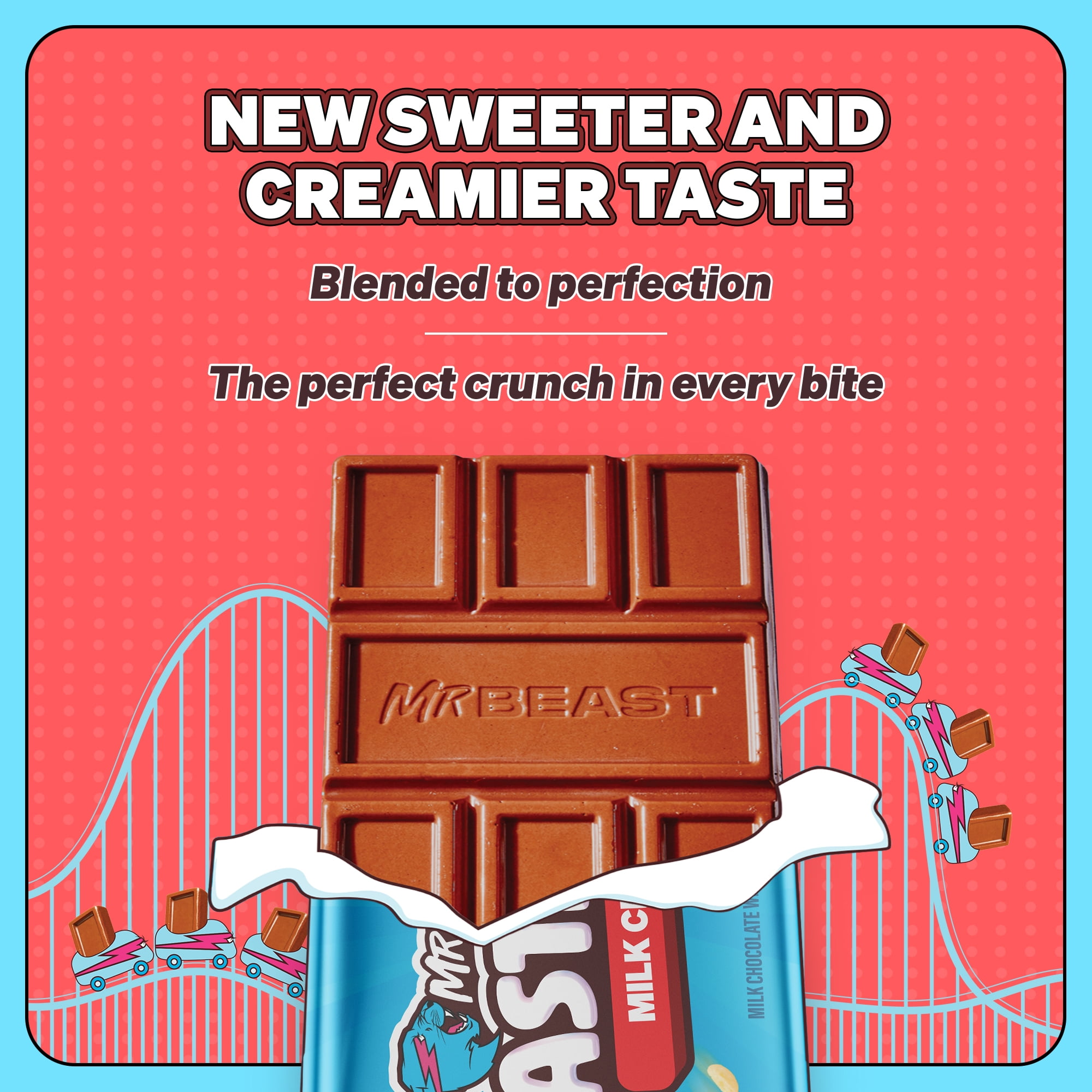 Feastables MrBeast Milk Chocolate Crunch Bar, 1.24 oz (35g), 5 Count