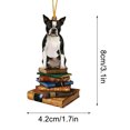 thumbnail image 3 of Fiudx Ofertas del día Colgante con forma de árbol de Navidad, adorno navideño con forma de perro, colgante de trineo, libros navideños, adornos acrílicos, regalos para amantes de los libros, adornos, 3 of 6