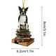 thumbnail image 3 of Puntoco Colgante con forma de árbol de Navidad, adorno navideño con forma de perro, colgante de trineo, libros navideños, adornos acrílicos, regalos para amantes de los libros, adornos navideños, 3 of 6
