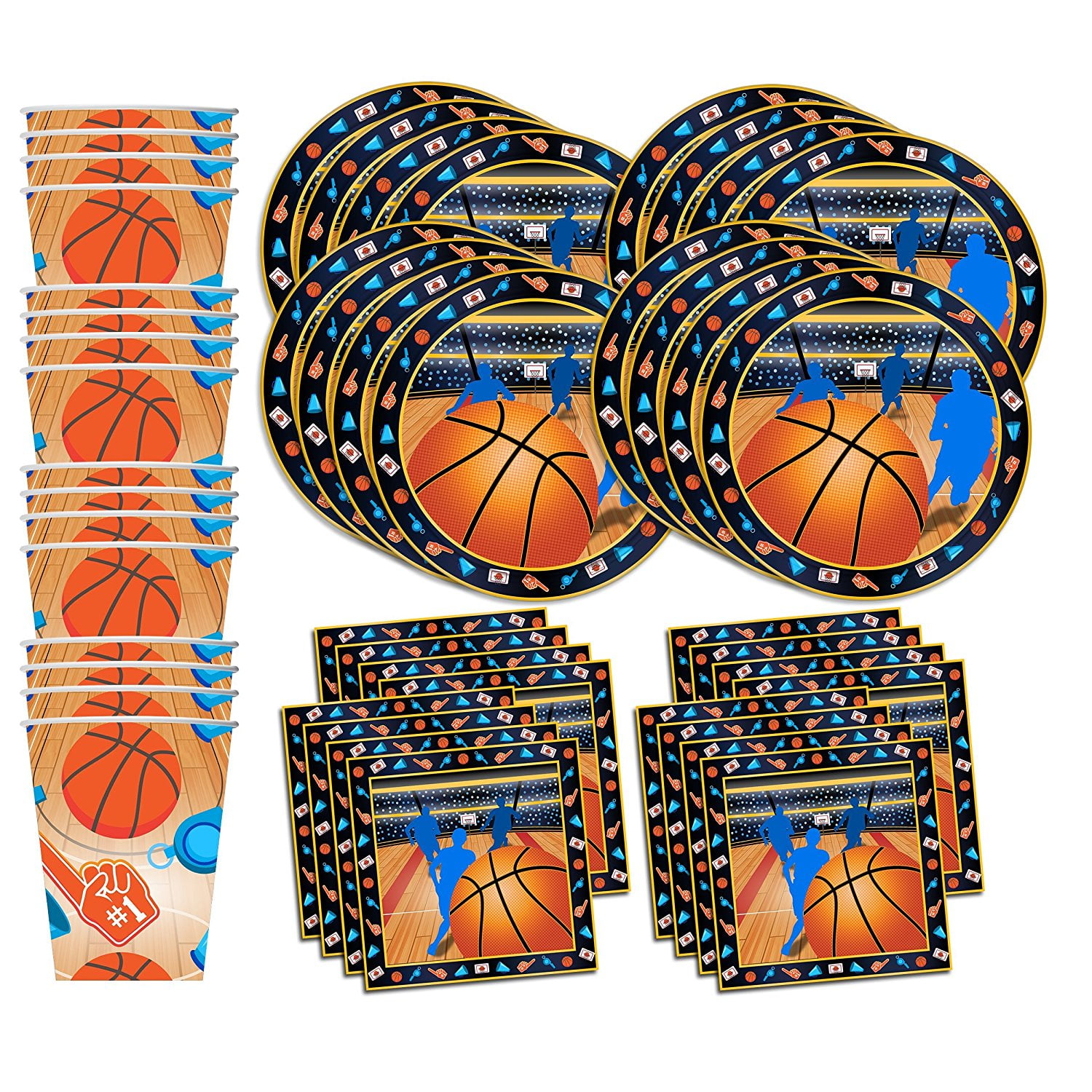 Basketball Star Birthday Party Supplies Set Plates Napkins Cups Tableware Kit for 16 Walmart
