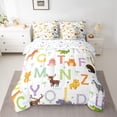 thumbnail image 2 of Homewish Cartoon 26 Letters 7-Piece Bedding Comforter Set,Cute Deer Lion King Bedding Sets,Hawaii Coconut Tree Bed Sheets For Kids,Ultra Soft Home Decor Reversible, 2 of 8