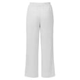 thumbnail image 4 of FRSASU Pants for Women Button Elastic Waist Spring Fall Pants Lightweight Solid Color Trousers with Pockets White M(M), 4 of 7