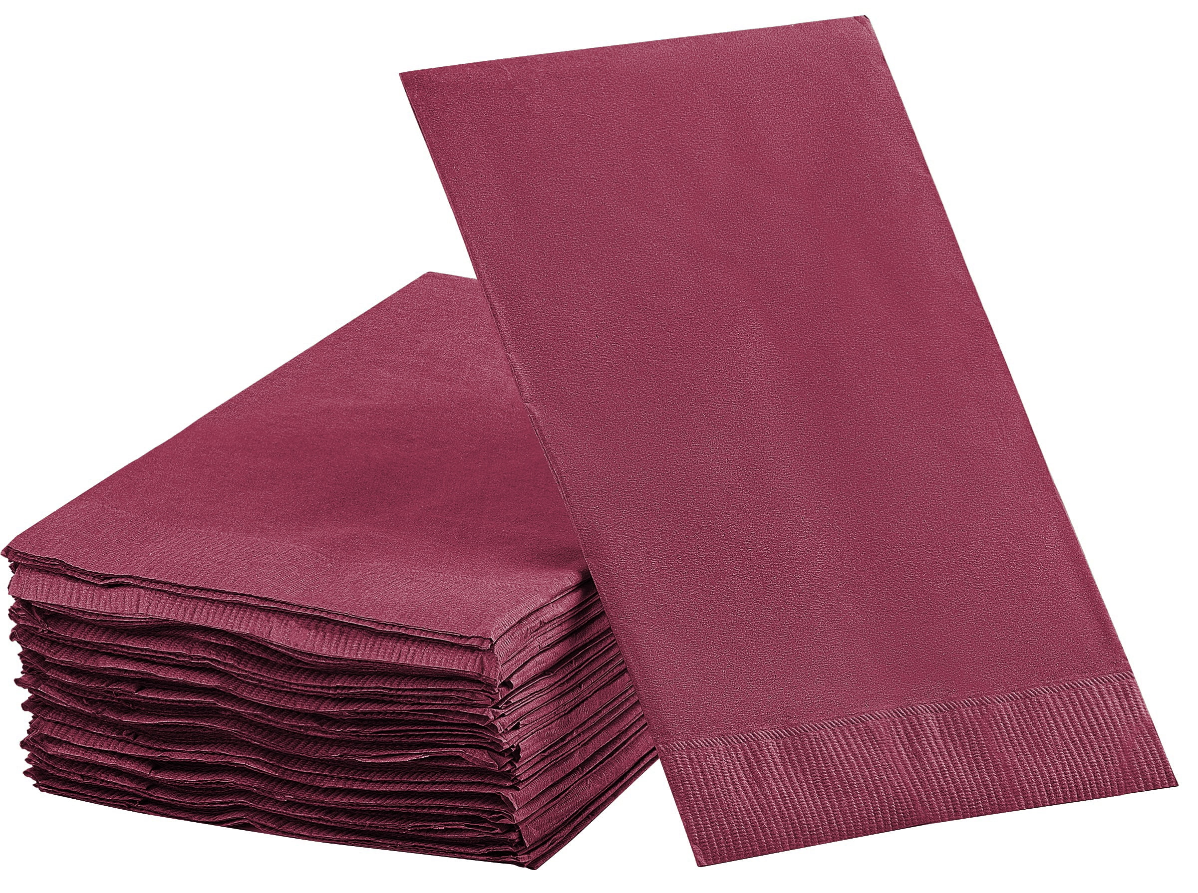 Dinner Napkins Disposable Guest Towels, Burgundy Beverage Napkins Soft