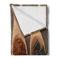 thumbnail image 2 of Chocolate Soft Flannel Fleece Throw Blanket, Cocoa and Dark Chocolate in Wooden Spoons Tasty Ingredient, Cozy Plush for Indoor and Outdoor Use, 70" x 90", Dark Brown Sand Brown, by Ambesonne, 2 of 5