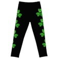 thumbnail image 4 of St. Patrick'S Day Themed Girls' Printed Athletic Leggings Kids Festive Holiday Stretch Pants Clothes, 4 of 5