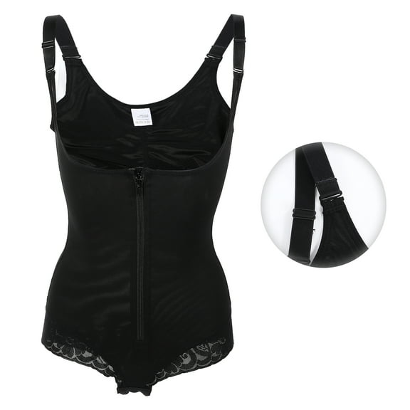 Vocoste Women Shapewear Tummy Control Full Bust Body Shaper Briefs Bodysuit Slimmer with Zipper Black Size XL