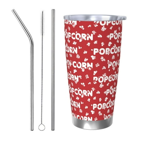 

Tideii Popcorn2 for 20OZ Car Cup Stainless Steel Cold and Hot Cup with Lid Suitable for Outdoor and Home Unisex-Straw Three-piece Set