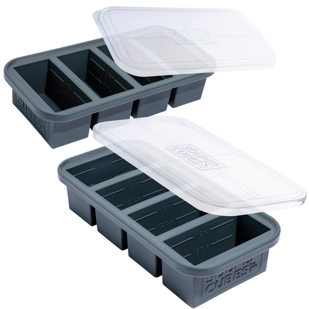 Bandeja para congelador Souper Cubes, 250 ml, silicona con tapa, paquete de 2