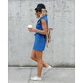 thumbnail image 3 of Sleeveless Women's Casual Shorts Rompers Summer Half Zip Lapel Collar Drawstring Knit One Piece Jumpsuit with Pockets, 3 of 6