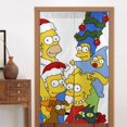 thumbnail image 4 of Cortina de puerta semiopaca con patrón de patchwork de dos piezas de Los Simpsons, cortinas opacas decorativas para dormitorio, sala de estar, decoración de habitación de niños, 34 x 56 pulgadas,, 4 of 7