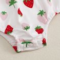 thumbnail image 4 of Actgleam Baby Girls Summer Sleeveless Romper Cotton Cute Print Pattern Infant Bodysuits,Pink Strawberry,2 pieces,9-12 months, 4 of 7