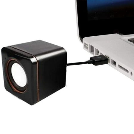 Mini Portable Compact Stereo Small Square 3.5 Mm Audio Jack Laptop Desktop Computer USB (Best Small Desktop Speakers)