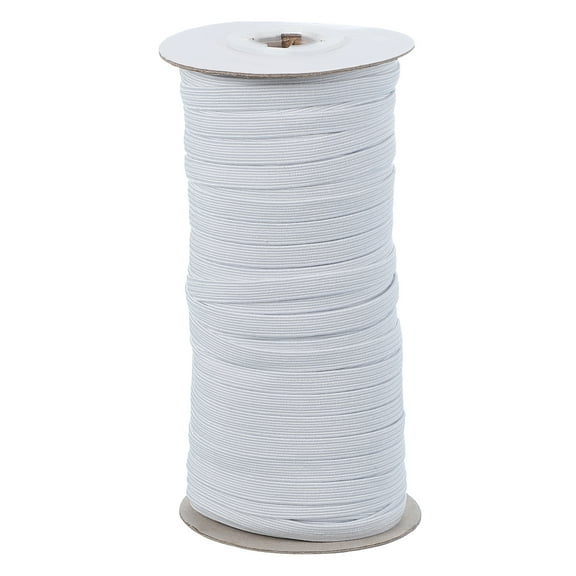 Elastic Bands 1/4 Inch x 50 Yards Polyester Flat Elastic Cord Stretch Strap for Sewing Crafting DIY, White