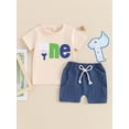 thumbnail image 2 of Bagilaanoe 2pcs Newborn Baby Boy Shorts Set Short Sleeve Embroidery T Shirt Tops + Shorts 6M 12M 18M Infant Casual Summer Clothes, 2 of 6
