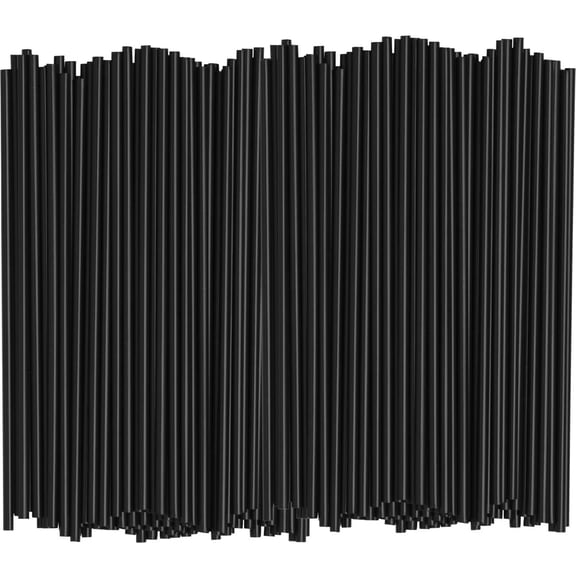 100% Plasticless Biodegradable Stirring Straws, Torubia 8.3Inch Black Disposable Straws Drinking,500 Pack Compostable Straws, Alternative to Plastic Straws, Straw for Juice Cold Drinks/Coffee