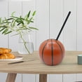 thumbnail image 1 of Vasos con forma de pelota deportiva Vasos para beber 450 ml con accesorios de para fiestas, cumpleaños Sellados y a prueba de fugas Decoración Baloncesto Macarena Tumble con paja, 1 of 8