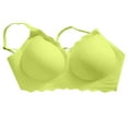 thumbnail image 4 of Gyexs Women's Full Coverage No Underwire Comfort Bra Scalloped V Neck Seamless Push Up Bralettes with Support #Yellow, 4 of 4