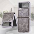thumbnail image 1 of Allytech Slim Case for Samsung Galaxy Z Flip4, Embossed Butterfly PU Leather Clear PC Bumper Protective Case,Gray, 1 of 5
