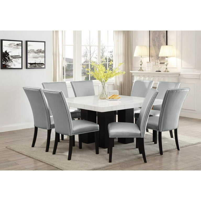 Camilla Modern Kitchen Room White Marble Top Square Dining Camilla Modern Kitchen Room White Marble Top Square Dining