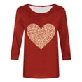 thumbnail image 4 of Valentine Day Shirts Women Women's 3/4 Sleeve Shirts V Neck T Shirts for Women Fitted Womens Shirts Plus Size 90 Off Clearance Sale, 4 of 4