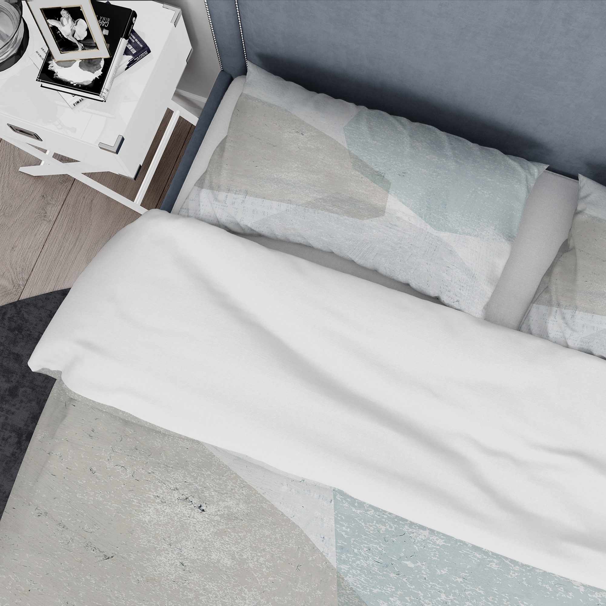 Designart 'Grey and White Collage I' Geometric Duvet Cover Set