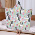 thumbnail image 5 of Boston Terriers and Flowers Hooded Bath Towel，60"x35" for Ages 3 To 12 Kids, Quick Dry Lightweight Soft Microfiber Hood Beach Towel Cover Up for Kids, 5 of 7