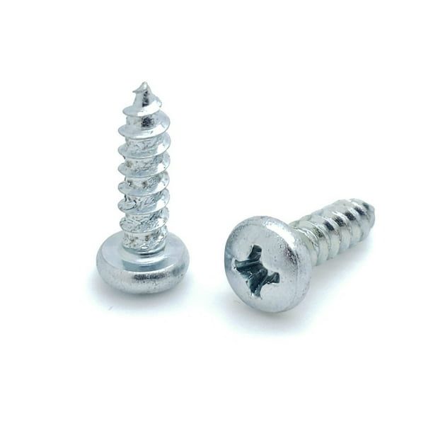 100 Qty 8 x 5/8" Zinc Phillips Pan Head Wood Screws (BCP374) Walmart
